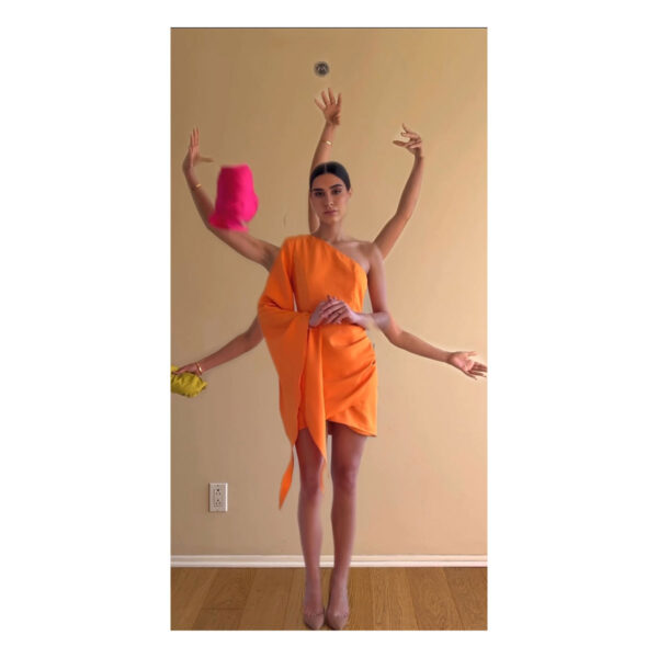 Dione Orange Dress - Image 3
