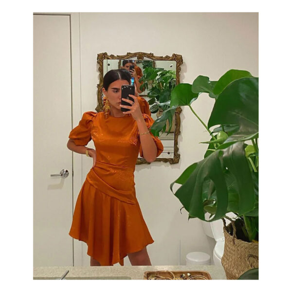 Vestido Cafe Asymetric Caramel - Image 2