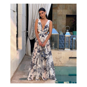 Vestido Blanco y Azul Noellya