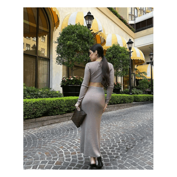 Nancey Taupe Dress - Image 9